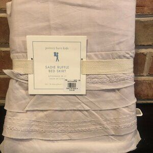 Pottery Barn Kids Sadie Ruffle Bed Skirt Full Light Purple Cottage Cotton